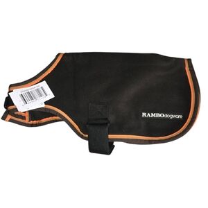 NWT Rambo Dogware Black Fleece Dog Coat Size S (runs big)